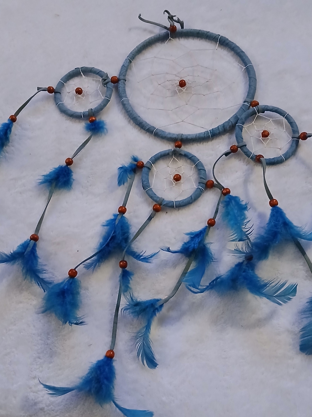 Dreamcatcher Feather Blue Indian Wall Hanging - LARGE